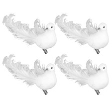 4 Pack of Artificial Doves Foam Doves Peace Doves for Wedding Decorative