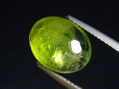 Peridot 6,87 Ct. Apfelgrün Oval Cabochon Sri Lanka (5406t) - Bild 1 von 2