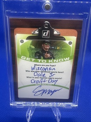 Nascar Sam Mayer 2026 Donruss SSP Get To Know Auto CASE HIT Dale Jr. GTK-SMR