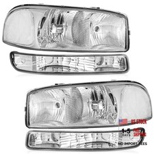 headlights OE Replacement Clear Lens  Chrome Housing  Clear Reflector