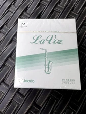 La Voz By D'Addario Alto Saxophone (M) Medium Box of 10 unfiled Reeds NIP Sealed