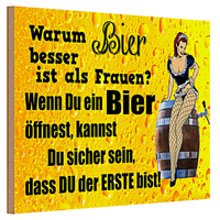Holzschild Pinup 30X20Cm Warum Bier Besser Ist Als Frauen