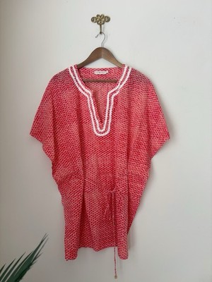 Tory Burch Tiger Lily Savu Beach Tunic Swim Coverup Small Resortwear
