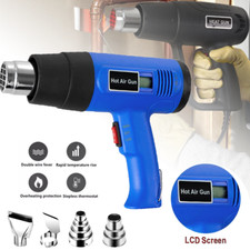 2KW Heat Gun Hot Air Gun Dual Temperature LCD Display 4 Nozzles High Power Tools