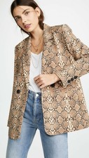 Anine Bing Madeleine Blazer In Python Print