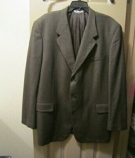 SZ 46L AQUASCUTUM LONDON MENS BROWN 3 BUTTON WAFFLE PATTERN BLAZER SPORTCOAT EUC