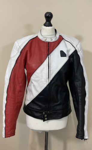 KRAWEHL 80s Vintage Leather Motorcycle Jacket Biker Jacket Size 50 - Picture 1 of 22