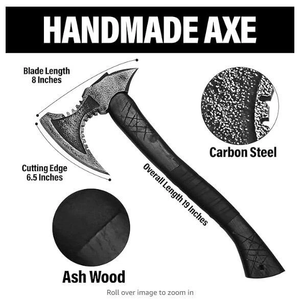 Custom Handmade Carbon Steel Viking Axe VALHALLA , with Sheath, Best gift