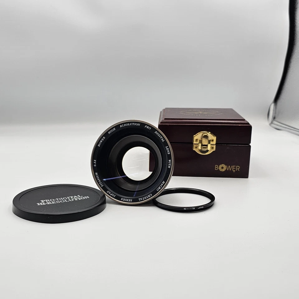 Bower high resolution PRO digital MACRO crystal titanium 0.5x lens box 58 & 62mm - Image 2 of 4