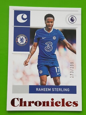2022-23 Panini Chronicles #12 Raheem Sterling Chelsea London Red Parallel /199