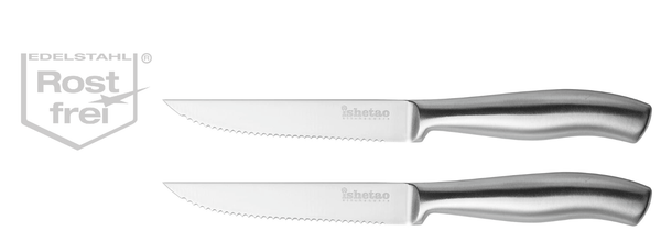 Steakmesser Pizzamesser KüChenmesser 2 StüCk Mit 12Cm Wellenschliff, Ultrascharf-image