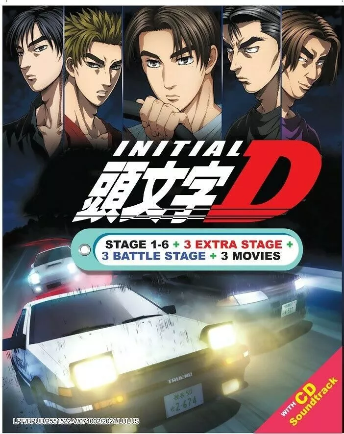 DVD Anime Initial D Season 1-6 + 3 Extra Stage + 3 Battle Stage + 3 Legend  + OST