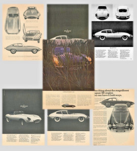 Collection of Seven Vintage 1961 to 1967 Advertisements for the Jaguar XK-E