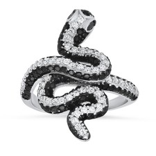 CZ Snake Ring - 925 Sterling Silver