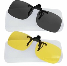 Clip On Sunglasses Polarized Sunglasses to Clip onto prescription Eyeglasses...