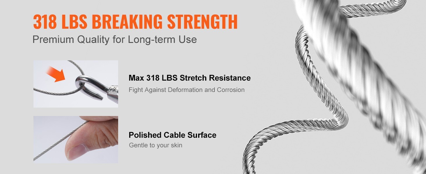 Fishing Pro Heavy Cable Combo Kit 328 ft stainless steel wire 318Lb 7 Strand NEW