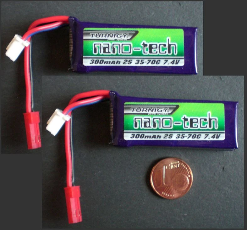 MARKENLOS 2 x Turnigy NanoTech 300mAh 2S 35C-70C 7,4V Nano LiPo Batterie,Losi, UMX, 130 X