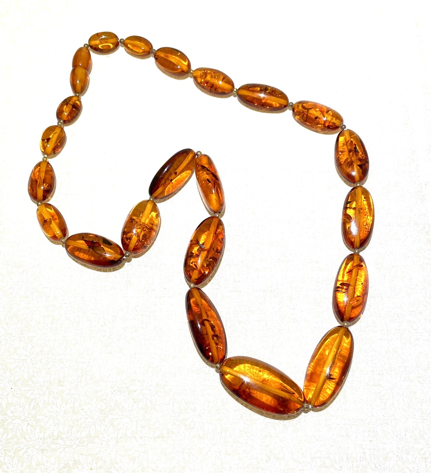 Collier Ancien En Bakélite Couleur Ambre - Vintage - Occasion