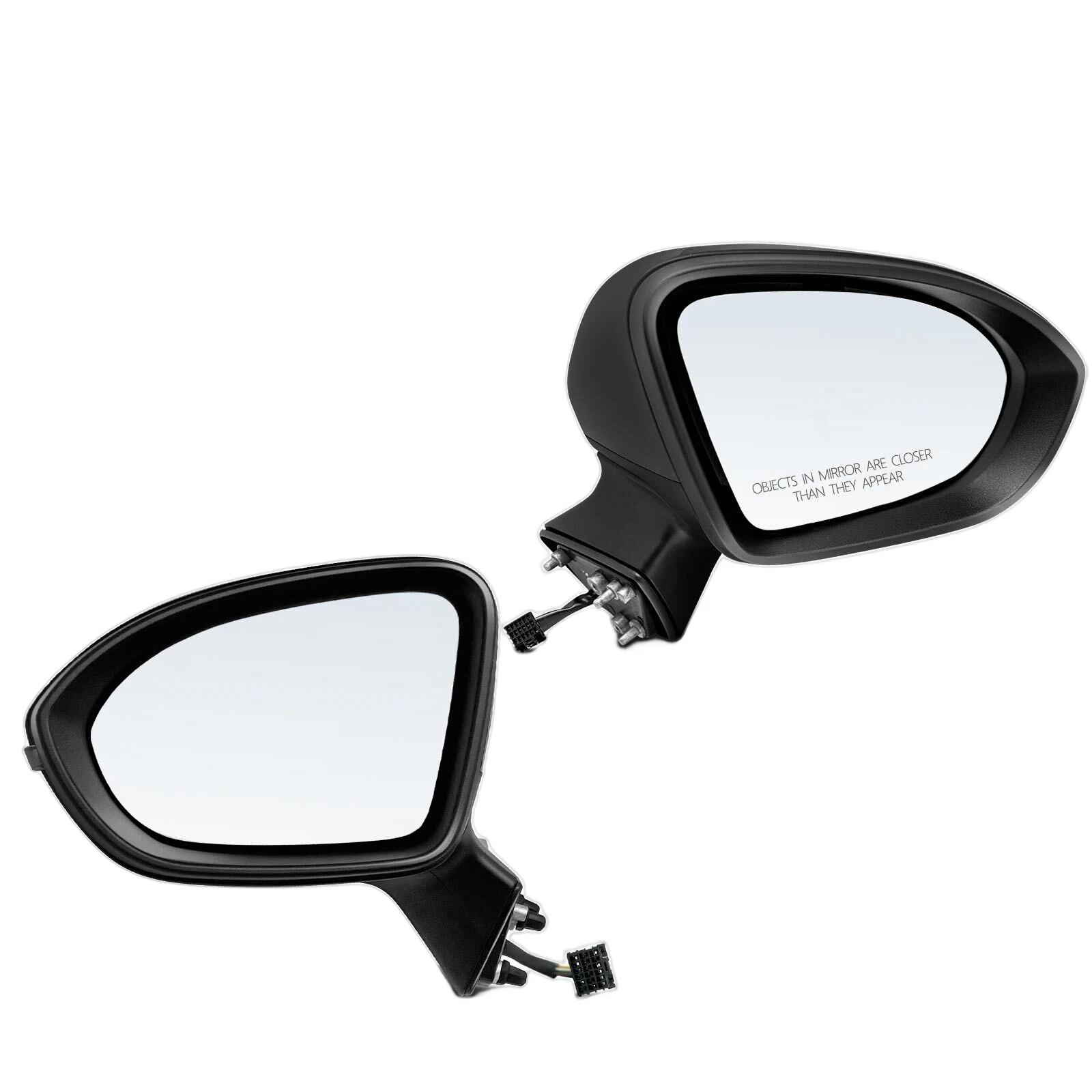 2x Black Power Heater Mirror w/ Power Glass Adjust for Chevrolet Cruze 2016-2019