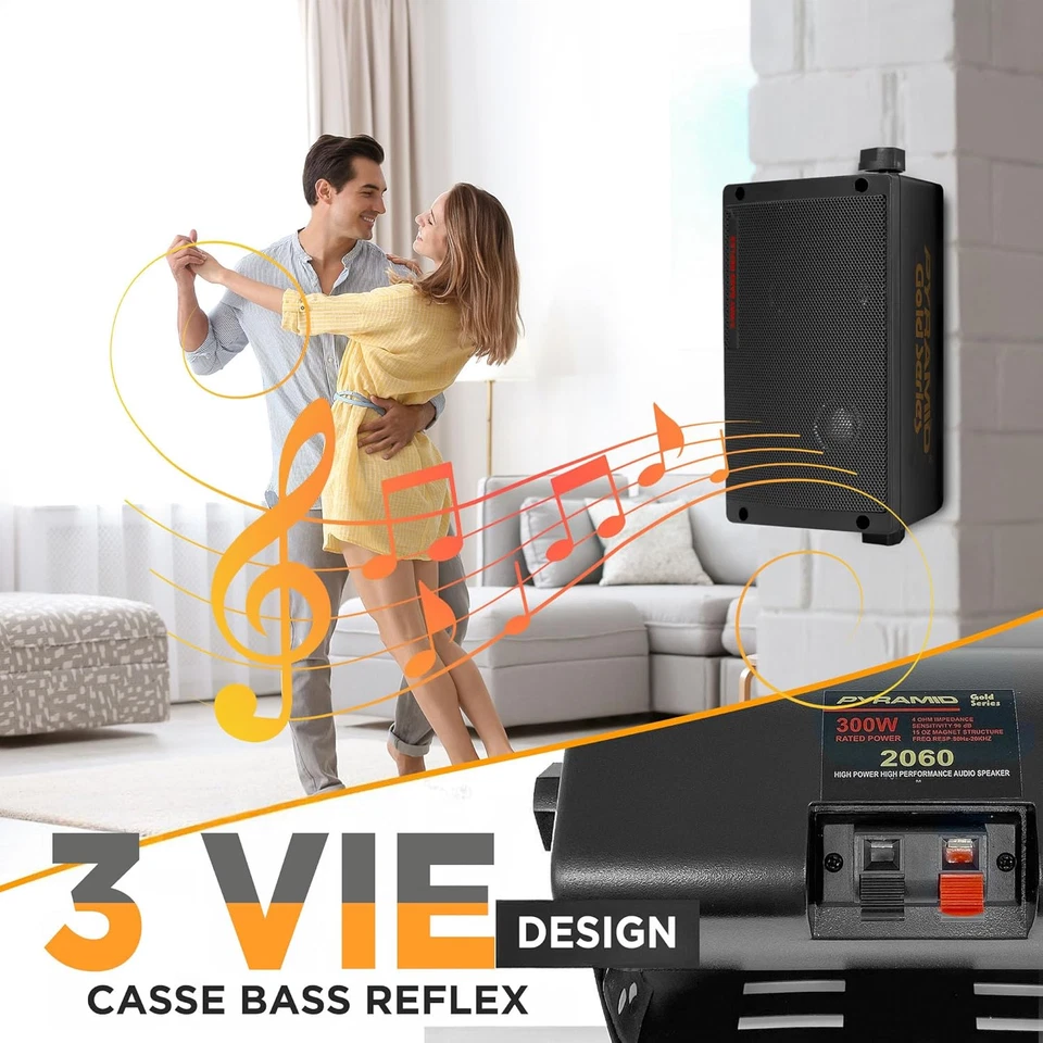 Casse Audio, Speaker 300 Watt, Sistema Altoparlanti 3 Vie Montabile, Diffusori p - Immagine 4 di 4