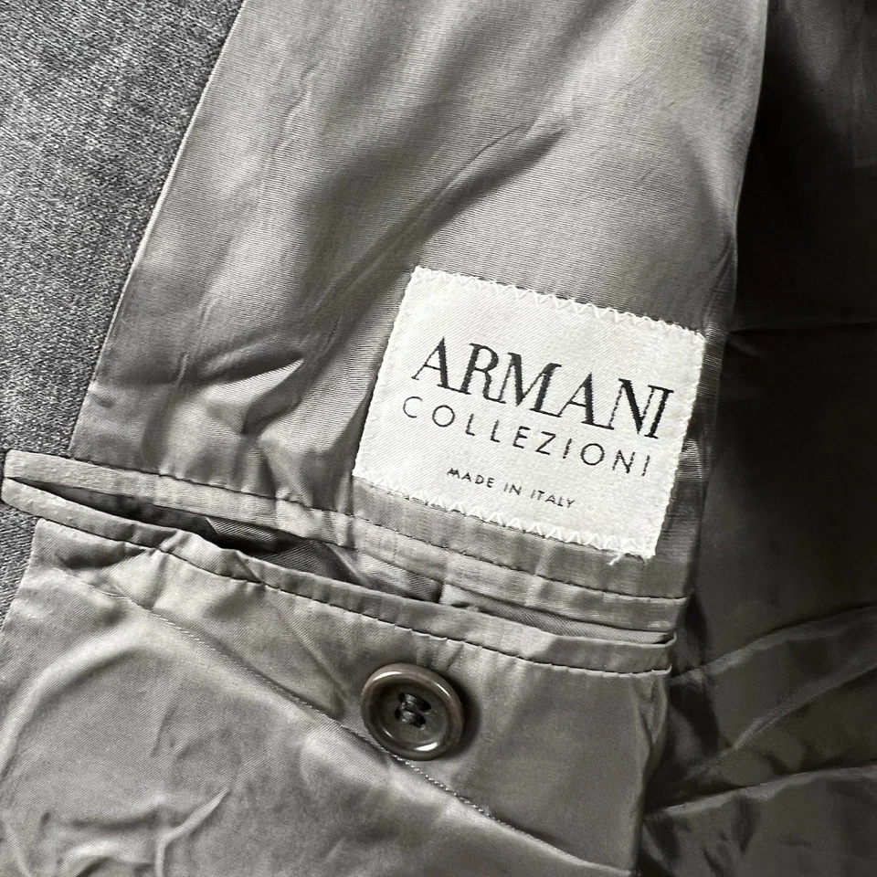 Blazer Armani Collezioni Hombre’s 42R Gris 100% Lana Chaqueta 3 Botones Hecho en Italia Foto 2 de 4