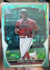 2023 Bowman Chrome Sapphire - Ruben Santana #BCP-42 1st Aqua Refractor /55