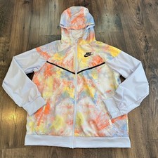 GUC Nike Jacket Kid's Multi Color Splatter Lightweight Hooded Windbreaker, XL 