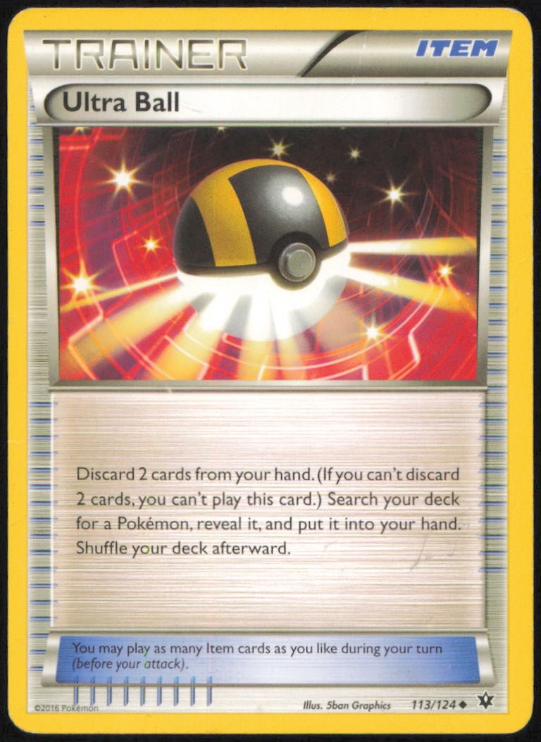 ULTRA BALL 113/124 UNCOMMON FATES COLLIDE POKEMON LIGHTLY PLAYED