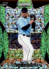 Justus Sheffield 2019 Panini Prizm Lime Green Donut Circles Prizm RC #7 Mariners