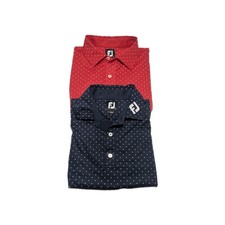 FootJoy FJ Golf Polo Shirt Lot Mens Large Red Blue Performance Shirts Patterned