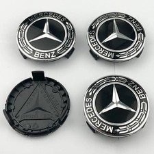4pcs Mercedes Benz New Black Wheel Center Cap 75mm e