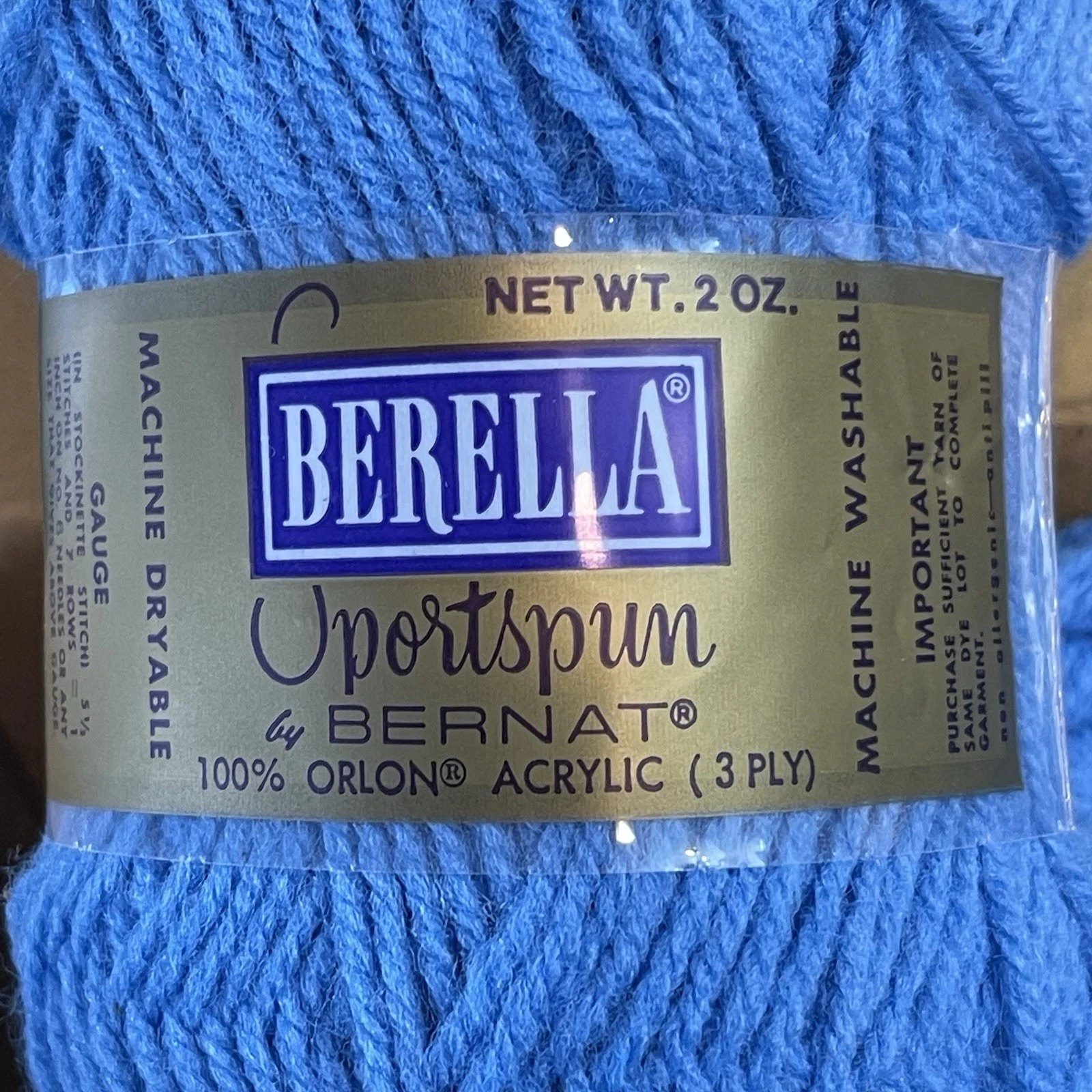 Vintage Bernat Berella Sportspoon Yarn Wedgwood Blue 2860 Lot of 20 Original Box image 4