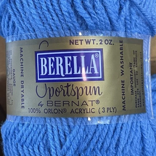 Vintage Bernat Berella Sportspoon Yarn Wedgwood Blue 2860 Lot of 20 Original Box image 4