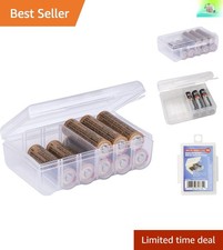 High-Impact Battery Organizer for 12 AAA Batteries - Clear Snap Lid Convenience