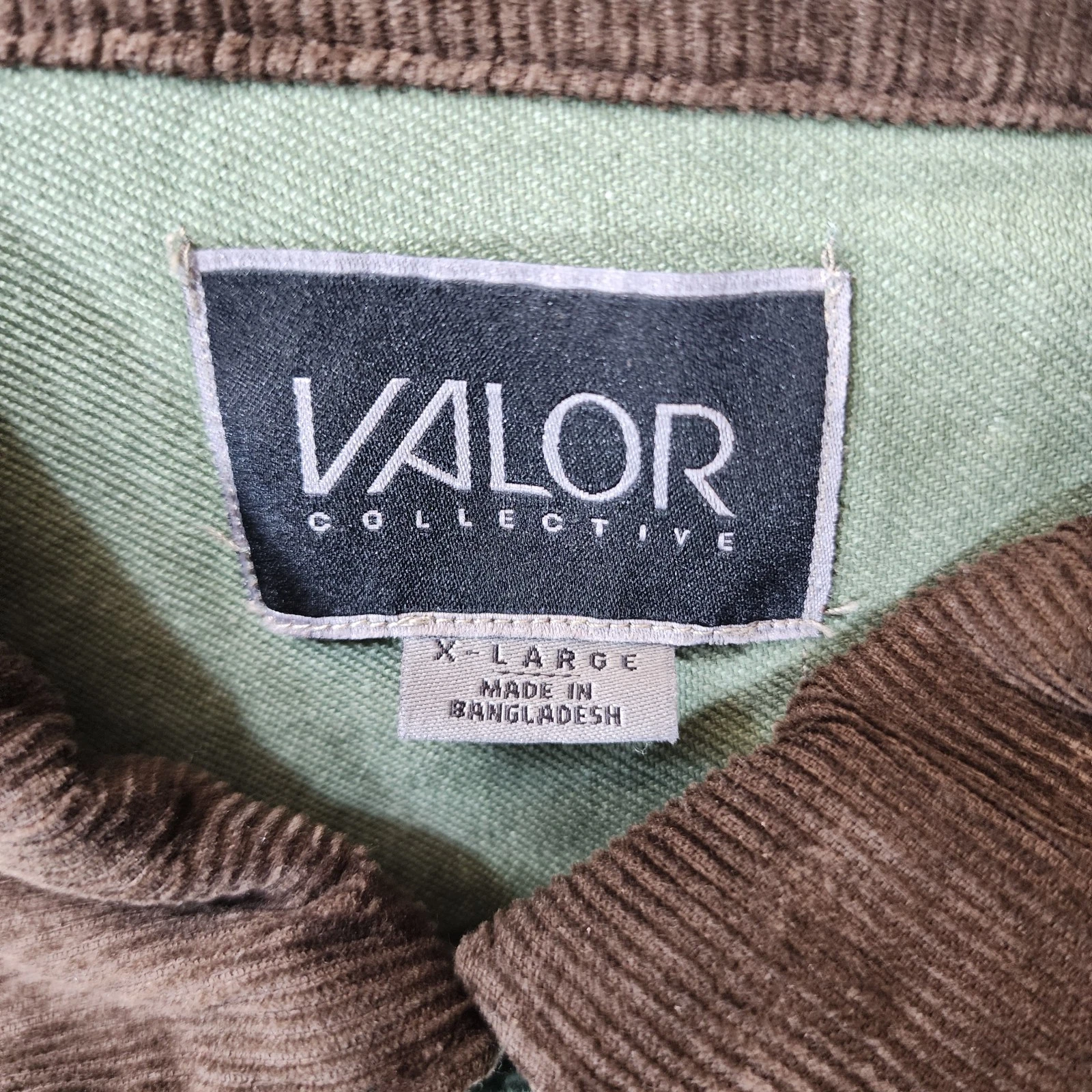 VALOR Collective Jacket Mens XL Green Chore Cropped Corduroy Collar Canvas Barn image 5