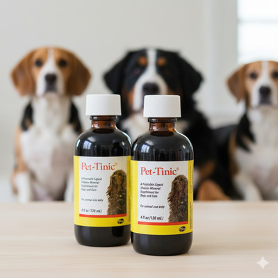 Pfizer Pet-Tinic Liquid Vitamin-Mineral Supplement for Pets 4 oz. 2-Pack