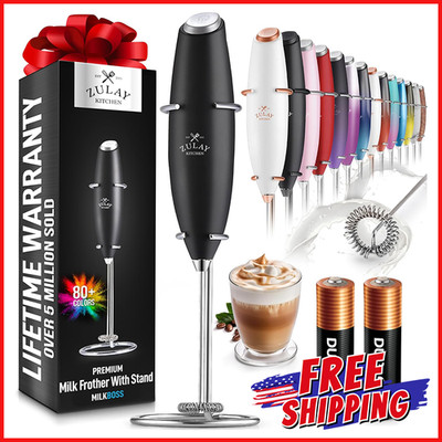 ELECTRIC MILK FROTHER WAND WITH 2 BATTERIES Handheld Mixer Whisk Foam Maker