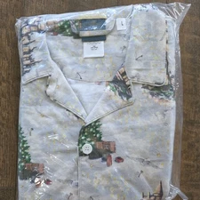 Pottery Barn Adult Harry Potter Hogwarts Christmas Flannel Pajamas Large NEW