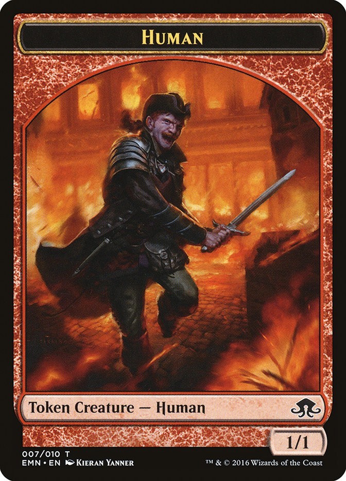 Human Token - #7 (red) - Eldritch Moon - NM MTG