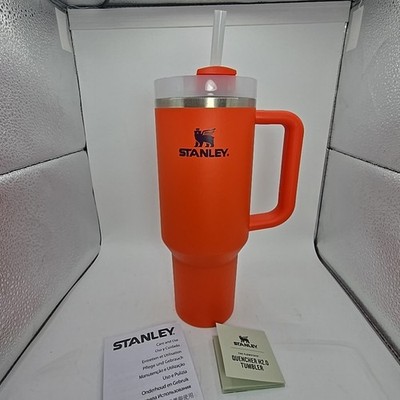 Stanley Quencher H2.0 Orange Stainless Steel Tumbler 40oz Insulated Handle Straw