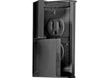 RV Designer S907 Weatherproof Black Dual Outlet w/ Snap Cover Plate