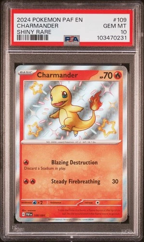 024 Pokemon Paldean Fates Charmander 109/091 Shiny Rare PSA 10