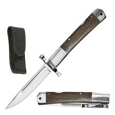 Large Swing Guard Cheetah Folding Lock Back Knife - Hardwood Handles - NEW