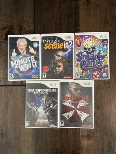 Wii Game Lot Resident Evil Transformers Scene It Smarty Pants