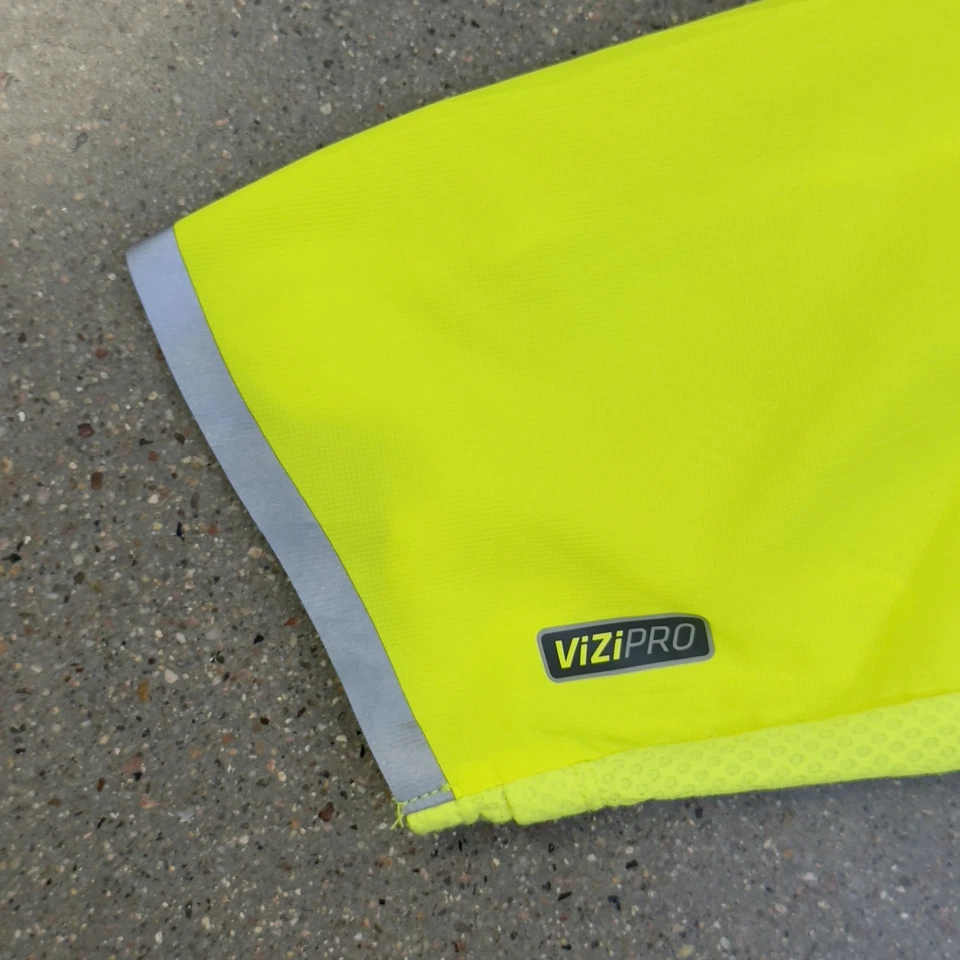 Saucony ViZiPRO Run Shield Jacket Mens XL Hi Vis Yellow Reflective X-Static Zip - Image 4 of 4