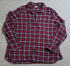 Woolrich Men's Red Blue Plaid Long Sleeve Button Up Flannel Shirt / Size XL