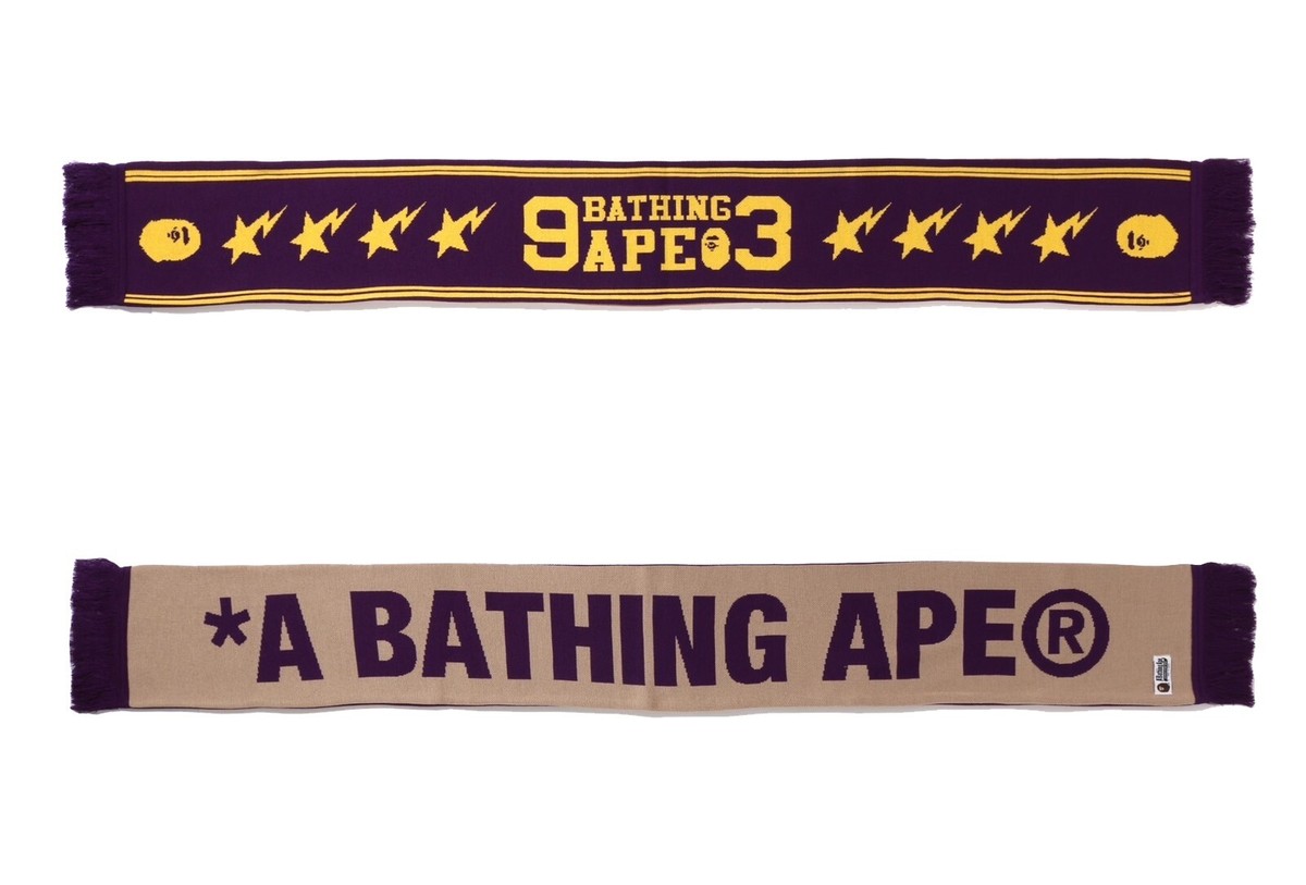 A BATHING APE Men's Goods JACQUARD BAPE LOGO LONG SCARF
