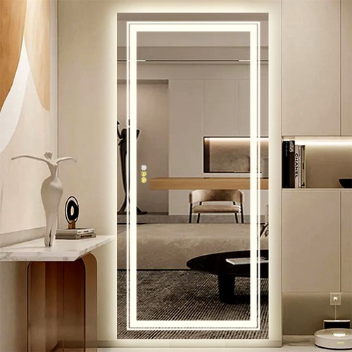 Espejo de baño LED doble luz tocador maquillaje espejo alto tamaño completo espejo corporal - Imagen 4 de 21
