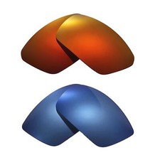 Walleva Two Pairs Polarized Lenses For Spy Optic DIRK - Fire Red Ice Blue
