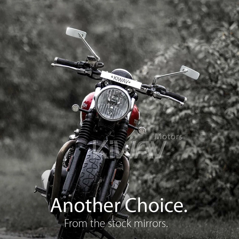 Espejos retrovisores moto classic plus vástago largo para Harley y moto métrica 10mm Foto 3 de 4